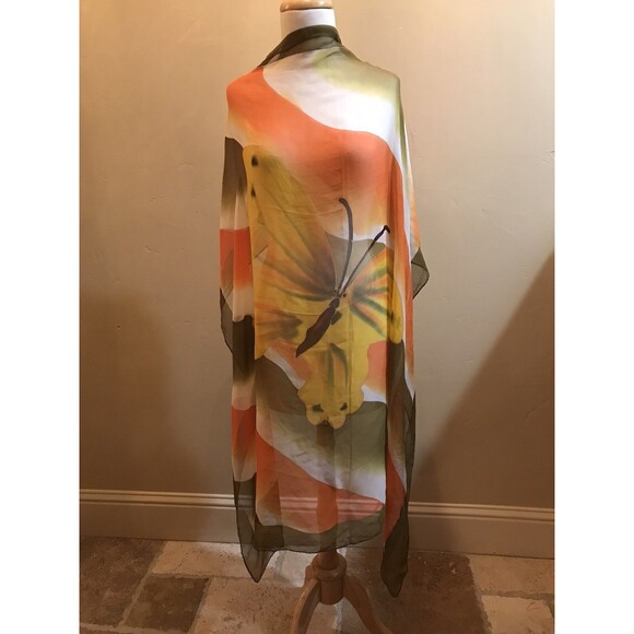 Accessories - Butterfly Multicolor Large Silk Scarf